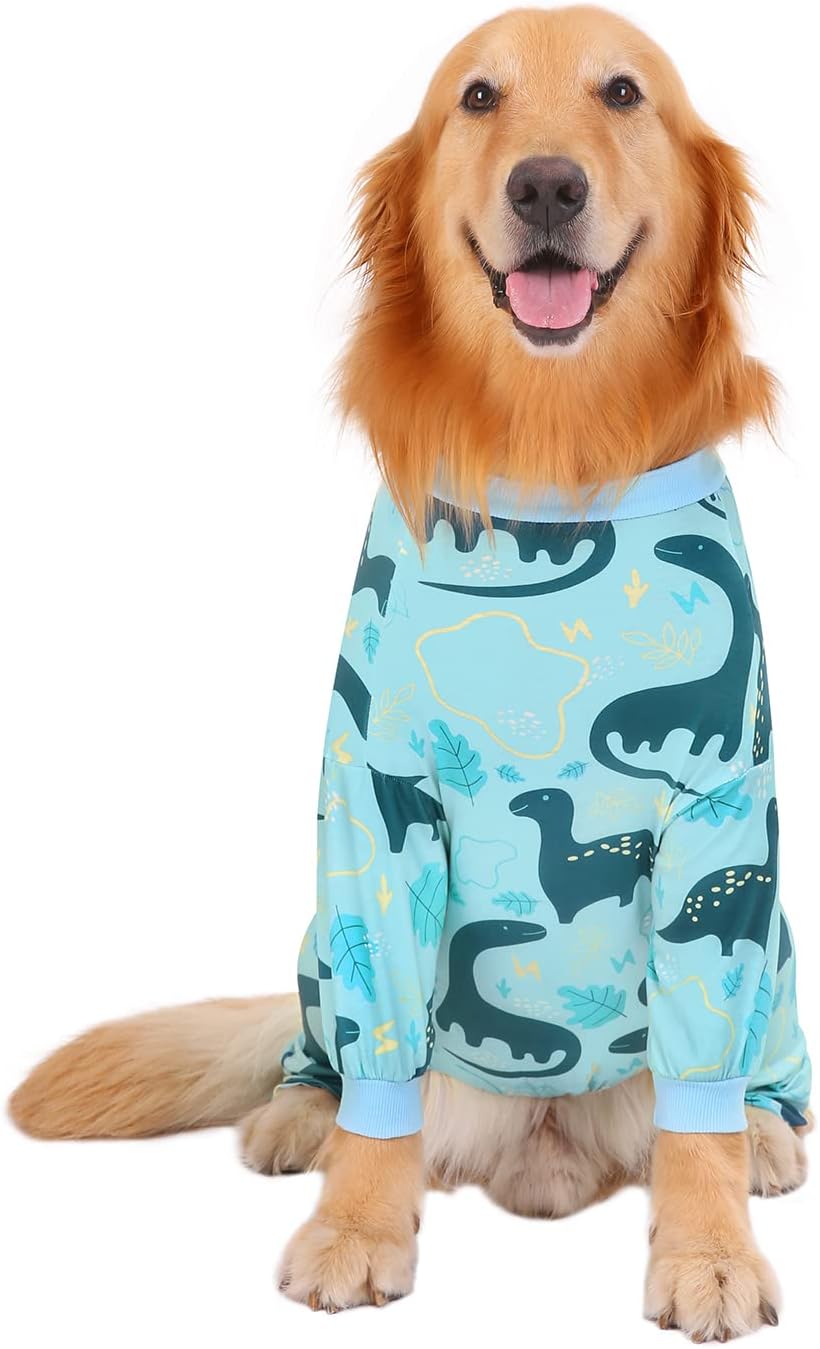 HDE Dog Pajamas One Piece Jammies Jumpsuit Pet Clothes Outfit Stretchy Lightweight Comfy Shirt Pjs