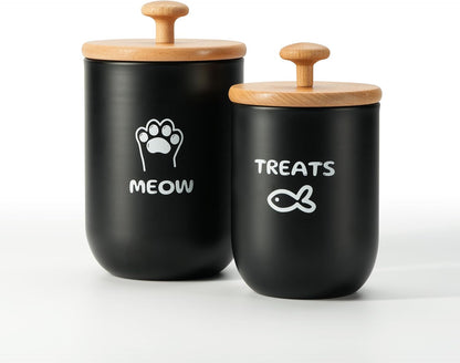 Cat Treat Container with Airtight Lid, Cat Food Oganizer Dry Food, Cat Food Storage Containers, Pet