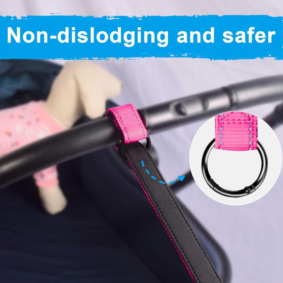 PetBonus 2 Packs Short Dog Leash, Safety Wrist Strap for Retractable Dog Leash, Reflective Design