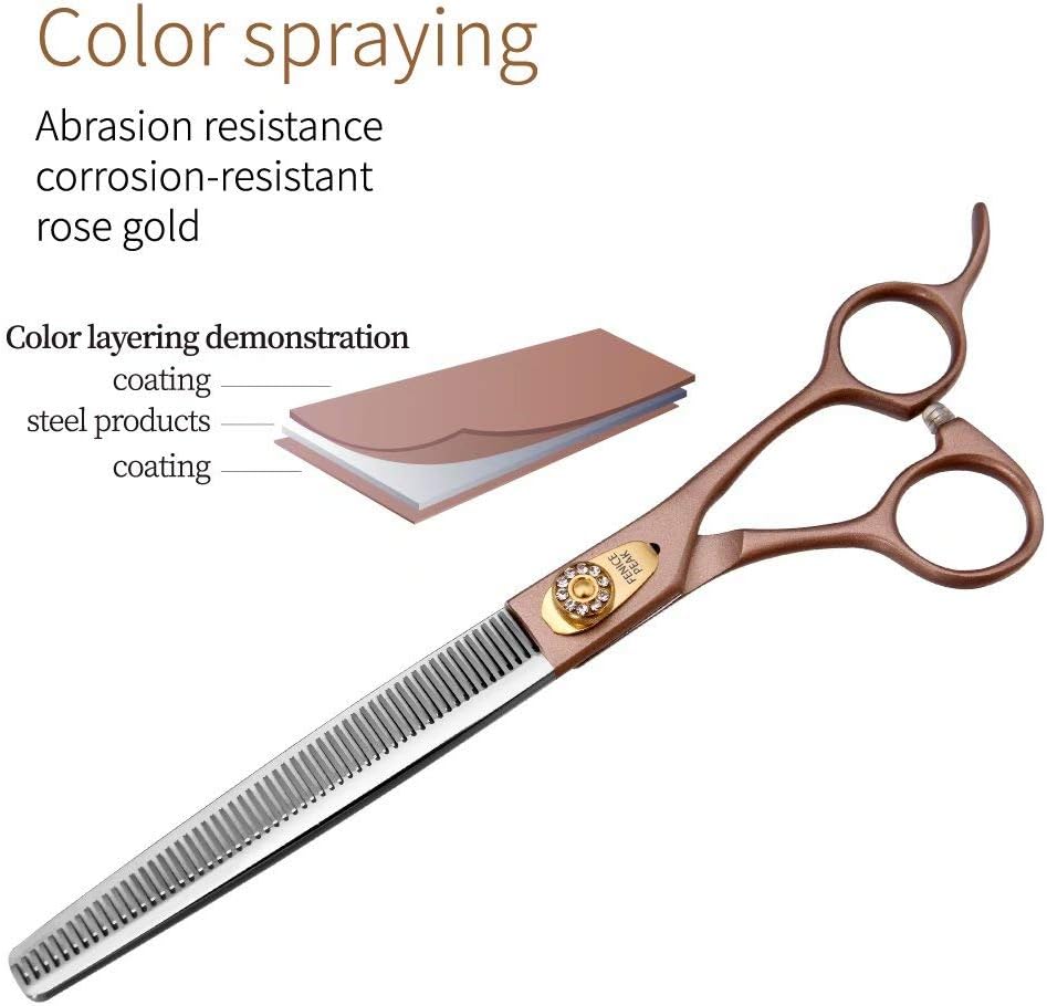 Fenice Peak Professional Thinning Scissors for Dog Cat 7/7.5'' Pet Grooming Scissors 440C Stainless