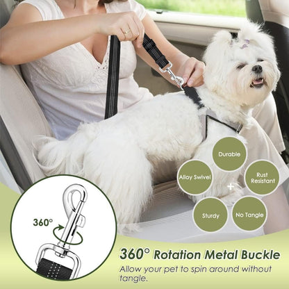 Lukovee Dog Seat Belt - Adjustable Dog Car Harness for Large, Medium & Small Dogs, Soft Padded &