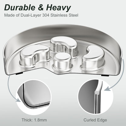 Slow Feeder Dog Bowl, Double Wall Food-Grade Stainless Steel, Heavy Duty with Non-Slip Rubber Base