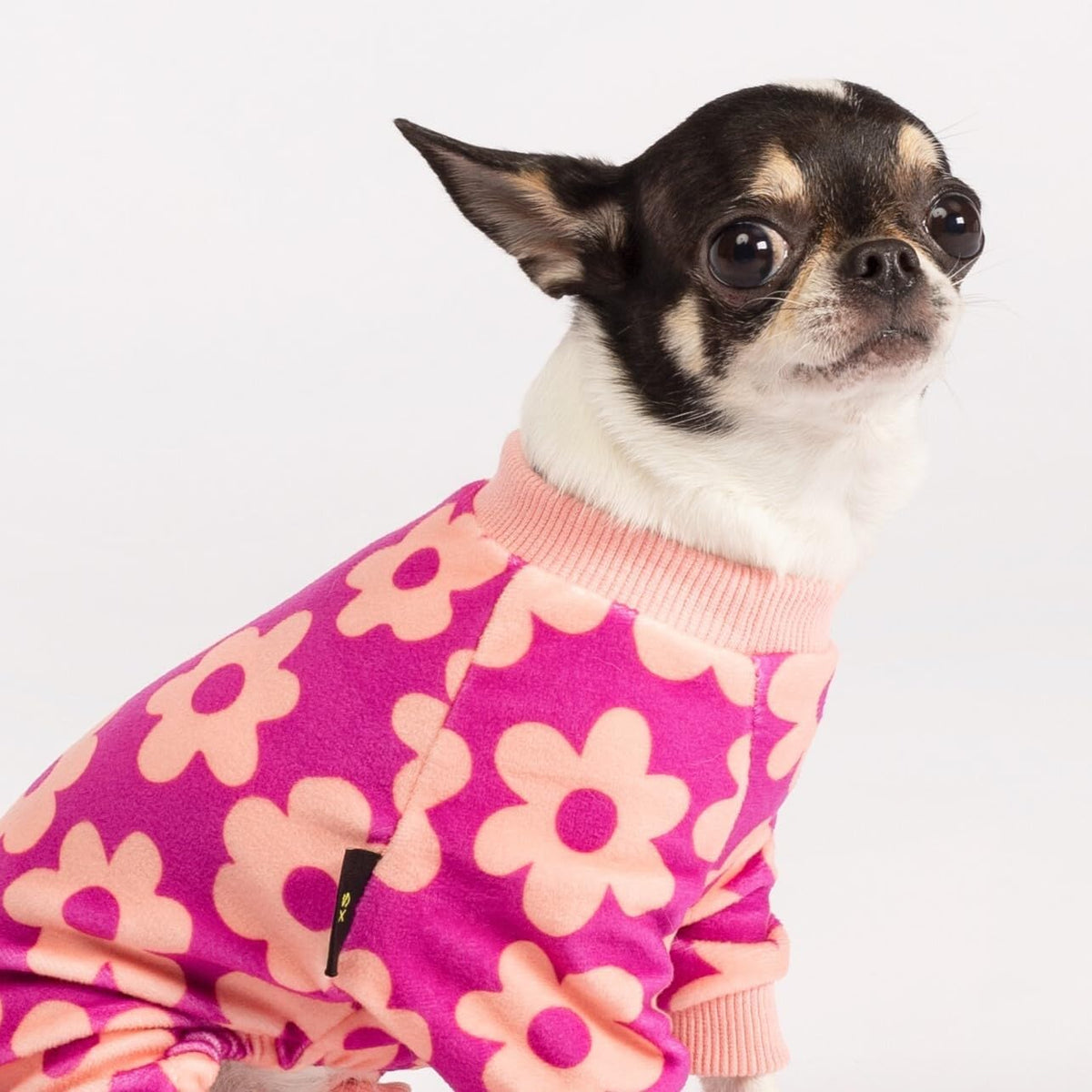 Fitwarm Flower Fleece Dog Pajamas, Warm Winter Dog Clothes for Small Dogs Girl, Cozy Pet Onesie