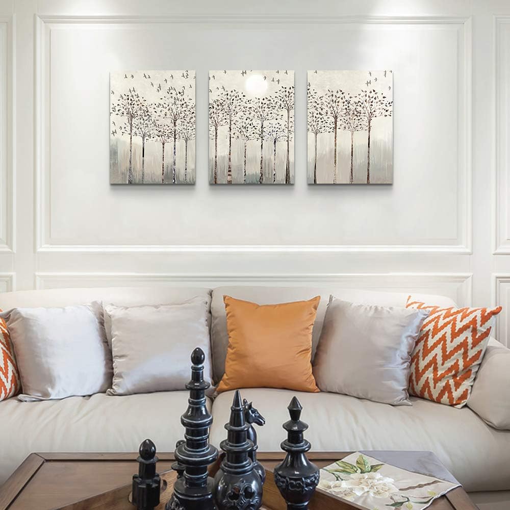 Trees And Birds Abstract Paintings Canvas Prints Wall Art For Bedroom Bathroom Wall Decor Office