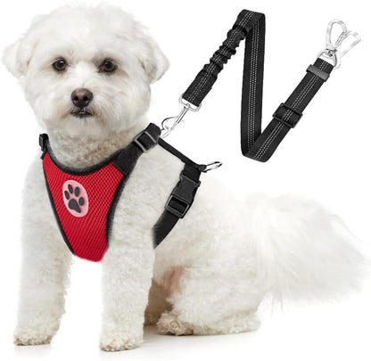 SlowTon Dog Seat Belt Harness for Car, Dog Car Harness Adjustable Mesh Breathable & Dog Seatbelt