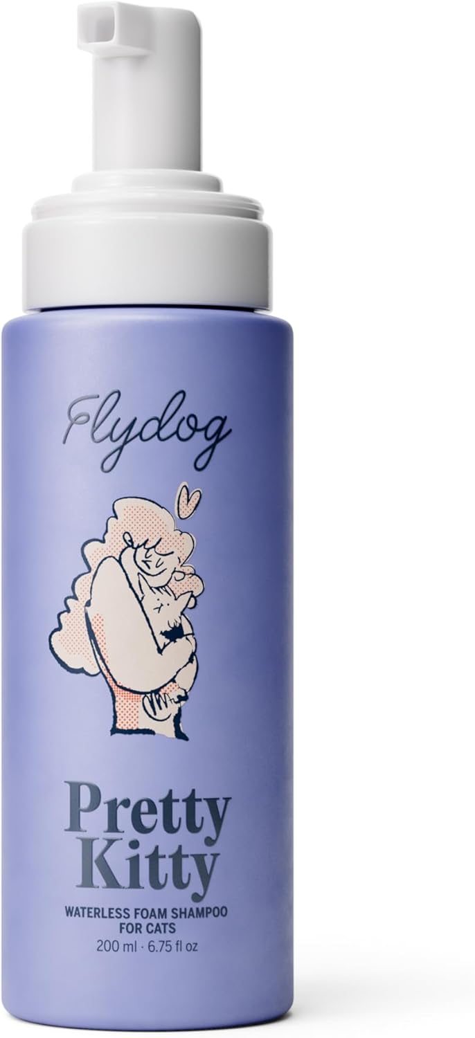 Pretty Kitty Waterless Cat Dry Shampoo – No Rinse, Lick-Safe, Moisturizing for Dry Skin, Detangler