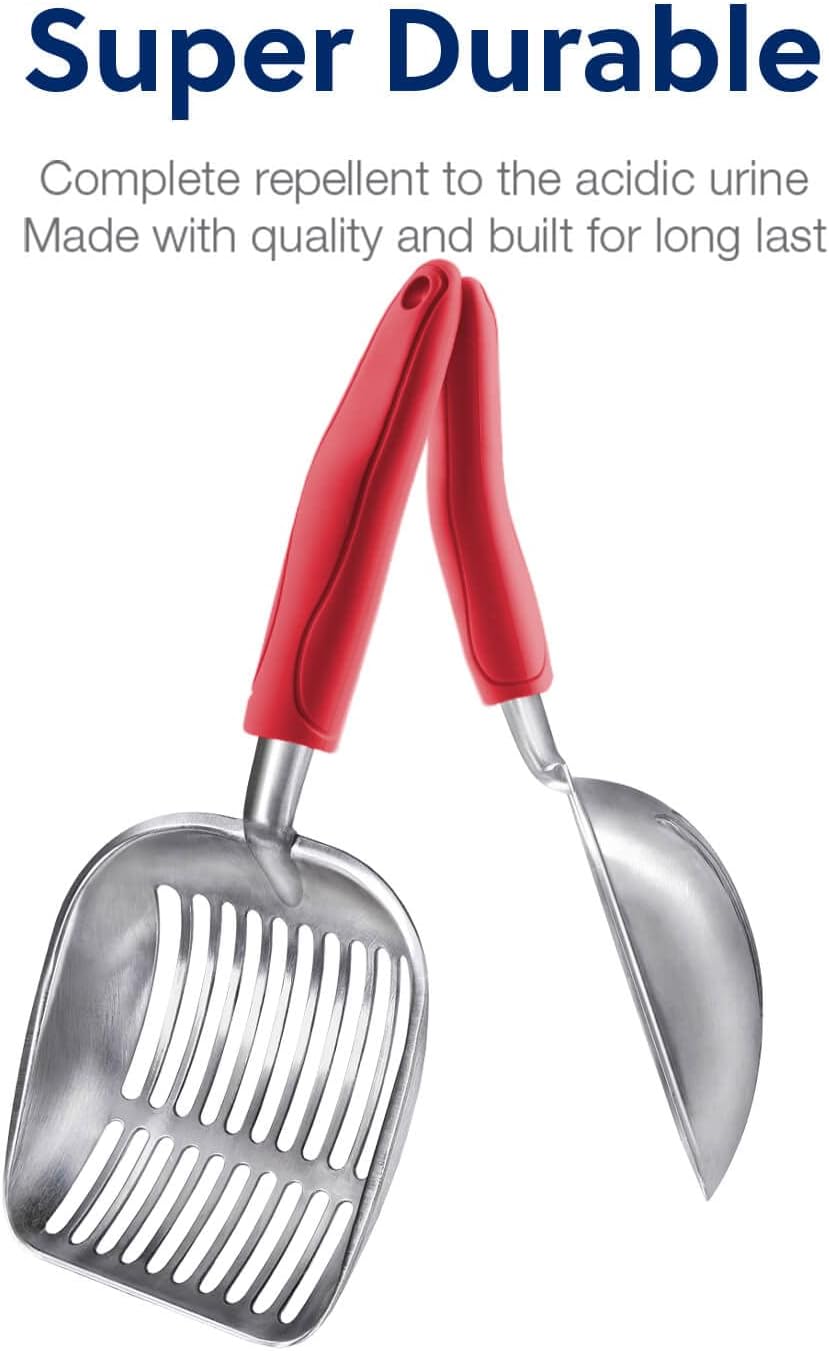 WePet Cat Litter Scoop, Aluminum Alloy Sifter, Kitty Metal Scooper, Deep Shovel, Long Handle, Poop