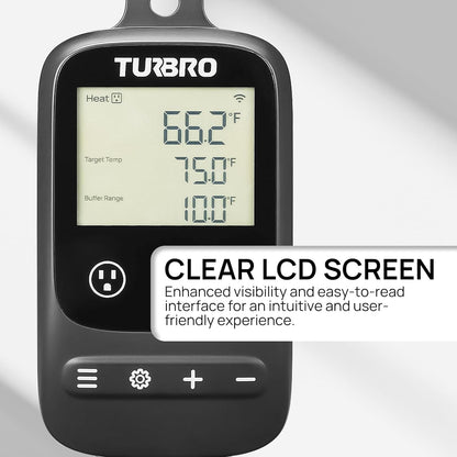 [2 Pack] TURBRO Smart Temperature Controller Heating Cooling, WiFi-Enabled Thermostat with Timer