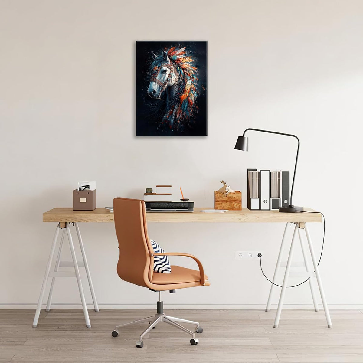 Horse Pictures Wall Art, Horse Animal Bathroom Wall Decor, Aesthetics Modern Framed Painting