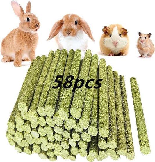Rabbit Toys,Timothy Hay Stick for Guinea Pig Toy Bunny Chew Toys for Teeth Grinding Hamster Alfalfa