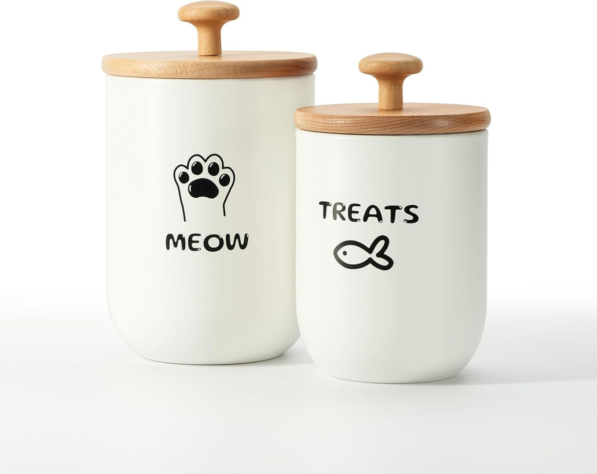 Cat Treat Container with Airtight Lid, Cat Food Oganizer Dry Food, Cat Food Storage Containers, Pet