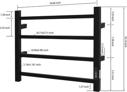 KEG Towel Warmer 4 Bars for Bathroom Wall Mounted Bath Towel Heater Hardwired and Plug-in with