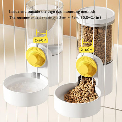 Pet Hanging Automatic Feeders Drinking Bowls 40oz, Auto Gravity Pet Feeding Water Set, Cage Pet