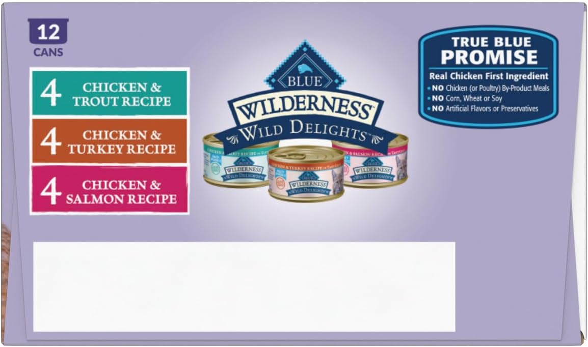 Blue Buffalo Wilderness Wild Delights High Protein Grain Free, Natural Adult Meaty Morsels Wet Cat