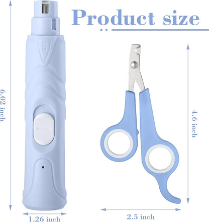 Lasnten 2 Pcs Bird Nail Grinder with Bird Nail Clipper Bird Nail Trimmer Bird Nail File with LED
