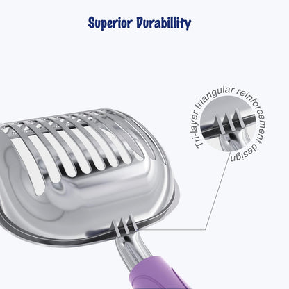 WePet Cat Litter Scoop, Aluminum Alloy Sifter, Kitty Metal Scooper, Deep Shovel, Long Handle, Poop