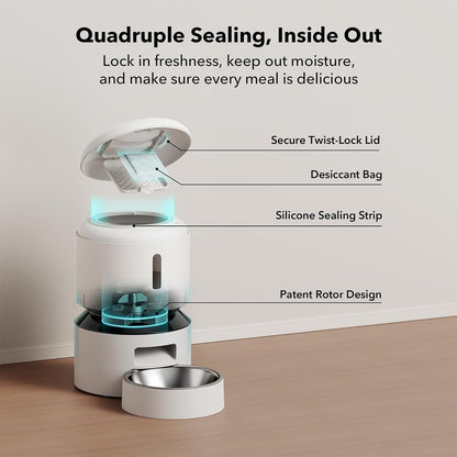 PETLIBRO Automatic Cat Feeder, 5G WiFi Automatic Pet Feeder with Freshness Preservation, 3L Timed