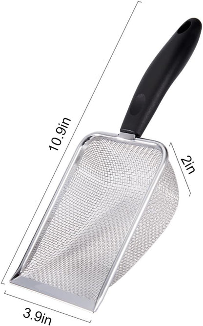 3PCS Cat Litter Scoop, Reptile Stainless Steel Fine Mesh,Litter Cleaner Corner Scoop Sand Sifter