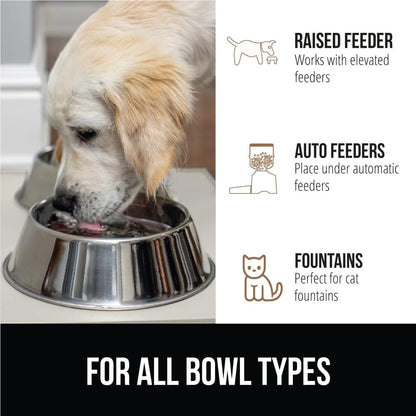 GORILLA GRIP 100% Waterproof Raised Edge BPA Free Silicone Pet Feeding Mat, Dog Cat Food Mats