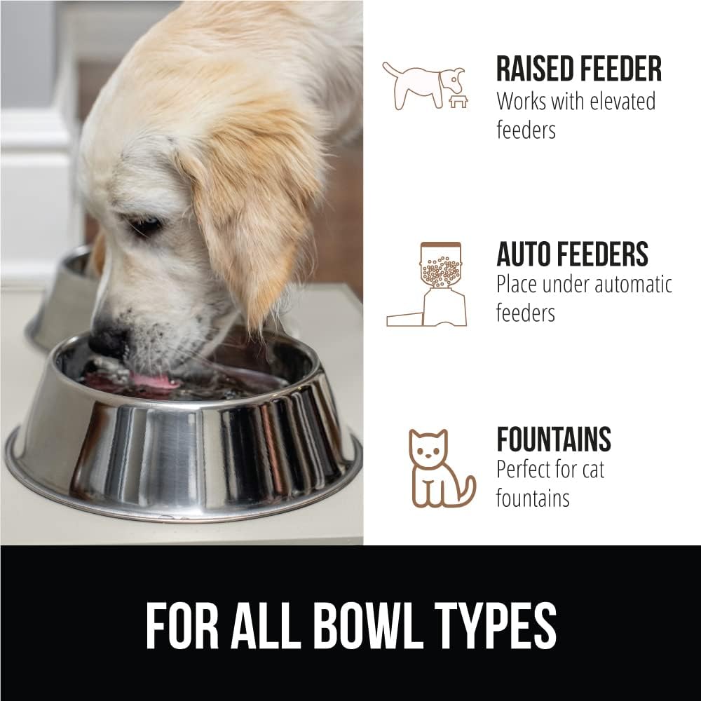 GORILLA GRIP 100% Waterproof Raised Edge BPA Free Silicone Pet Feeding Mat, Dog Cat Food Mats