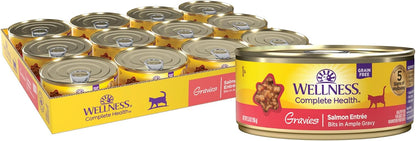 Wellness Complete Health Gravy Adult Wet Cat Food, Natural, Protein-Rich, Grain Free, 5.5 Ounce, 12