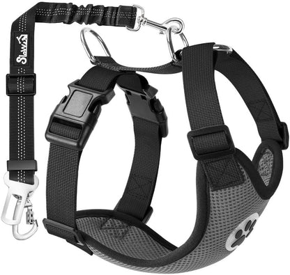SlowTon Dog Seat Belt Harness for Car, Dog Car Harness Adjustable Mesh Breathable & Dog Seatbelt