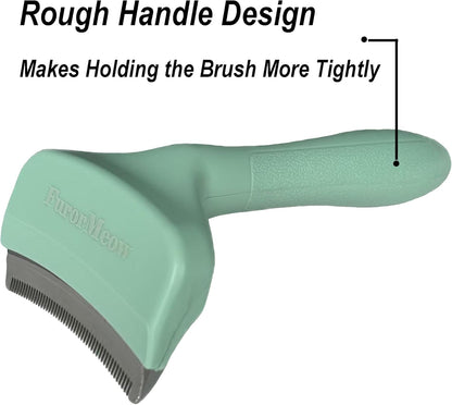 Pet Deshedding Tool with Curve Blade, Cat Grooming Brush, Tight V-shaped Teeth Shedding Comb for