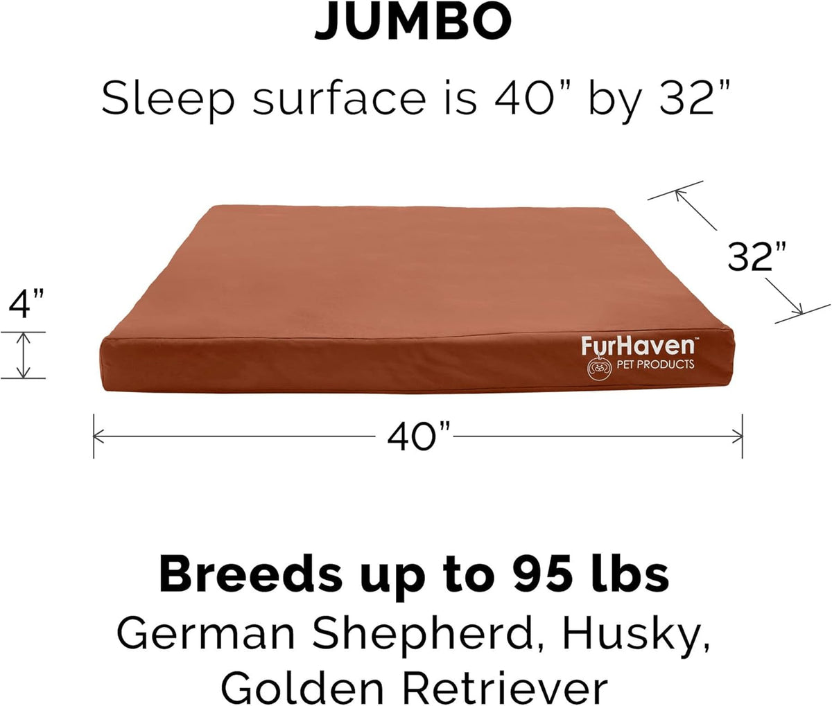 Furhaven Water-Resistant Cooling Gel Dog Bed for Large Dogs w/ Removable Washable Cover, For Dogs