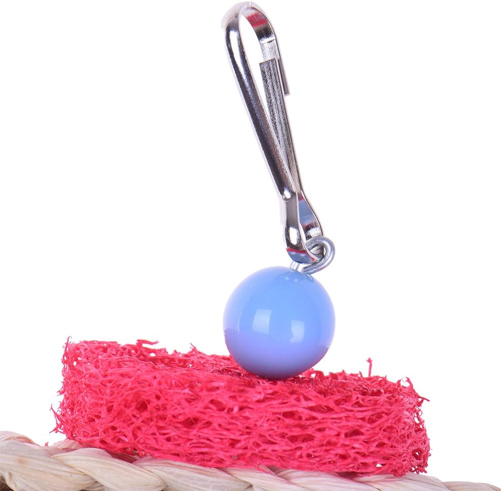 Hypeety Pet Bird Parrot Swing Chewing Toy Natural Sepa Takraw with Happy Twist Colorful Bead Swing
