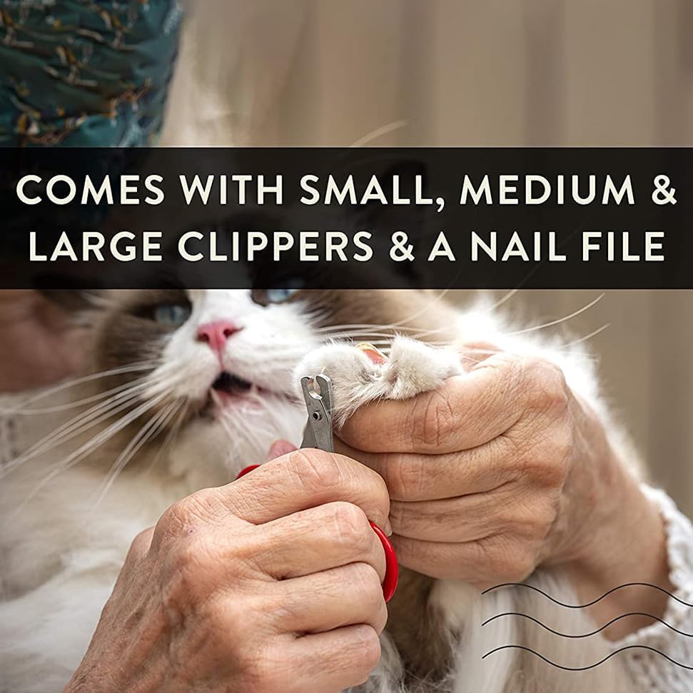 Pet Care Pedicure Kit for Dogs, Cats, Birds and Reptiles - Nail Clippers, File and Scissors Style