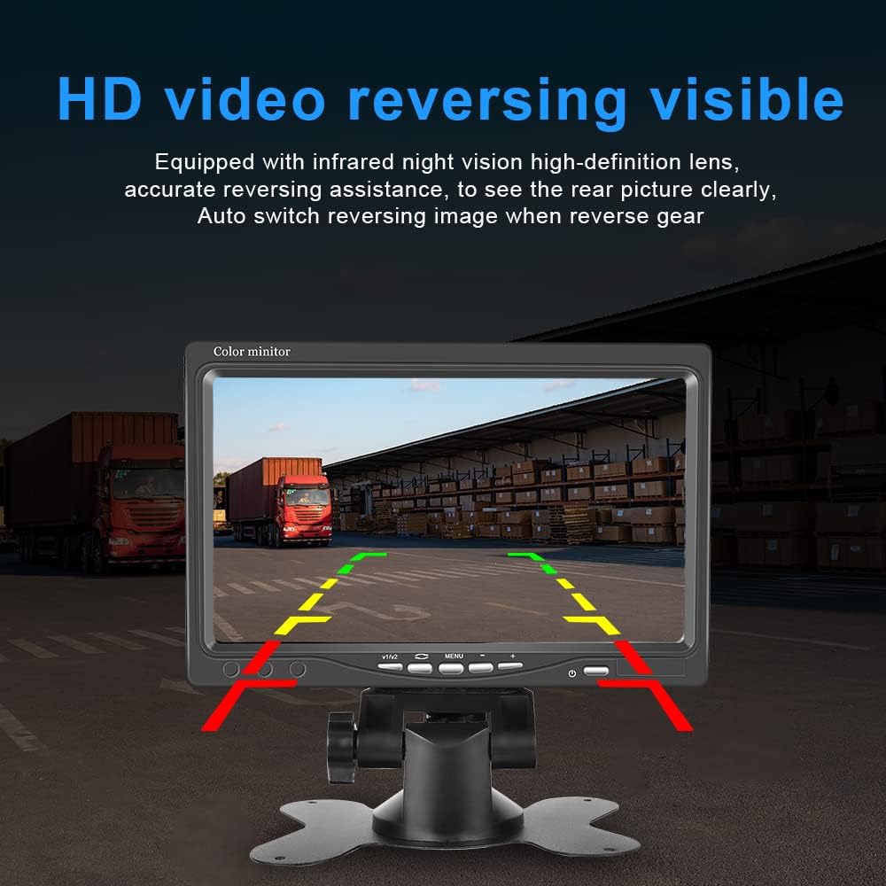 Hikity Backup Camera with Monitor Kit, Waterproof 18 IR LED Night Vision Reverse Camera + 7" Rear