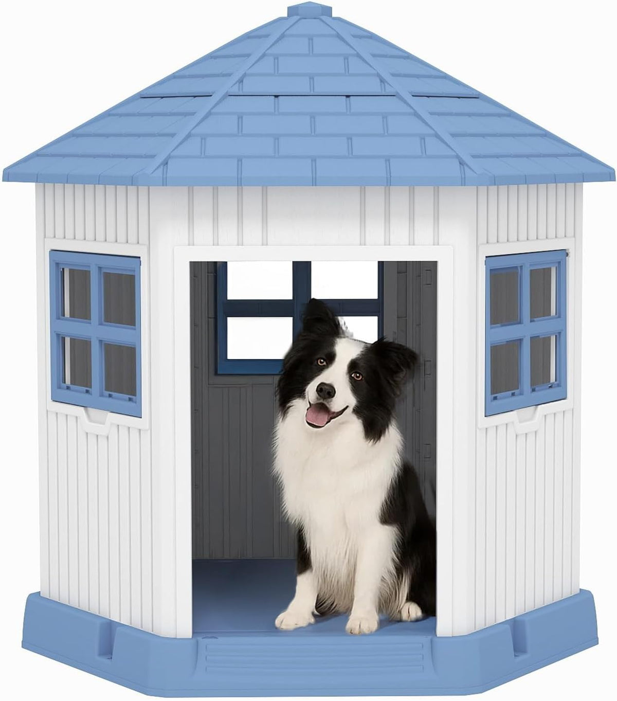 DRATO Dog House Indoor Outdoor Durable Large Dog Shelter with Outside Dog Kennel with Window and