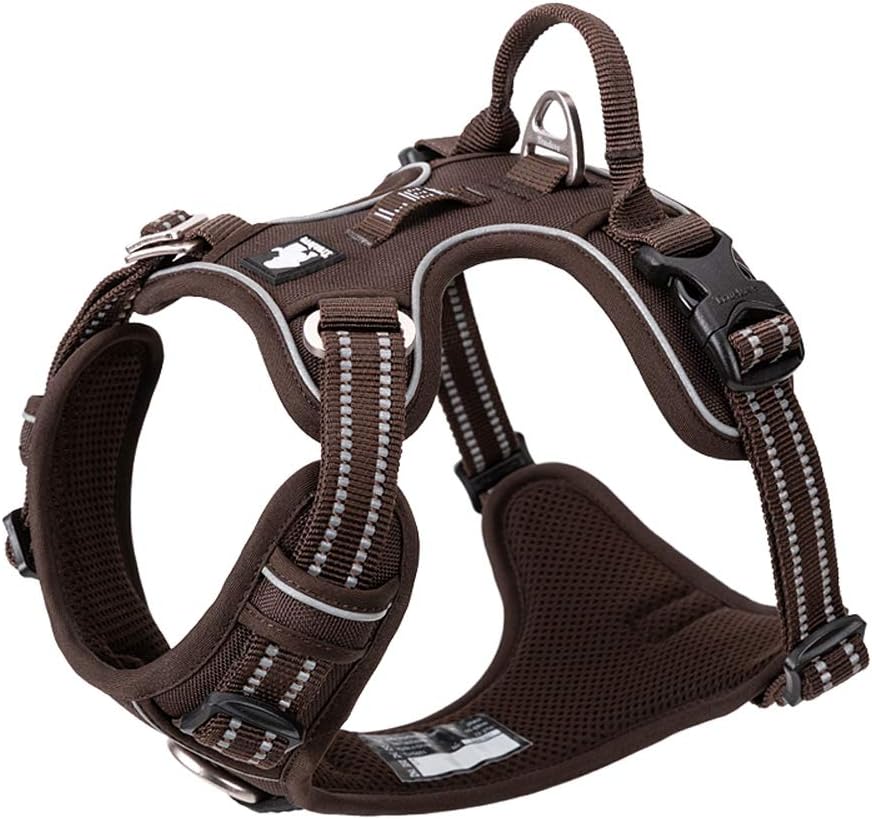 TRUE LOVE Dog Harness No Pull Nylon Reflective Pet Harness Adjustable Comfortable Control Step-in