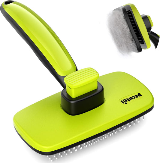 Pecute Self-Cleaning Slicker Brush for Dogs, Cats, Lightweight Dog Brush for Shedding Massaging