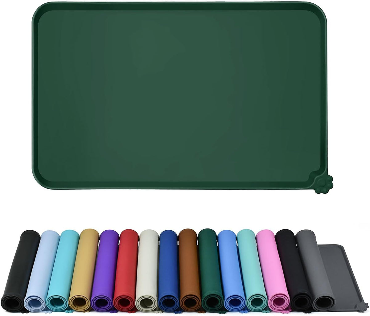 Waterproof Pet Feeding Mat with High Raised Edges, Heavier and Thicker Placemats for Cat Dog Water