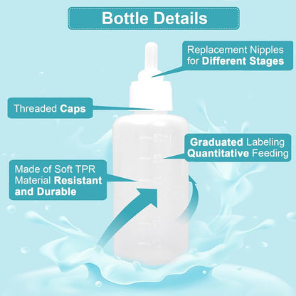 60ml Pet Feeding Bottle kit, pet Feeding Tool, Newborn Animal Feeder Practical, Replacement Pet