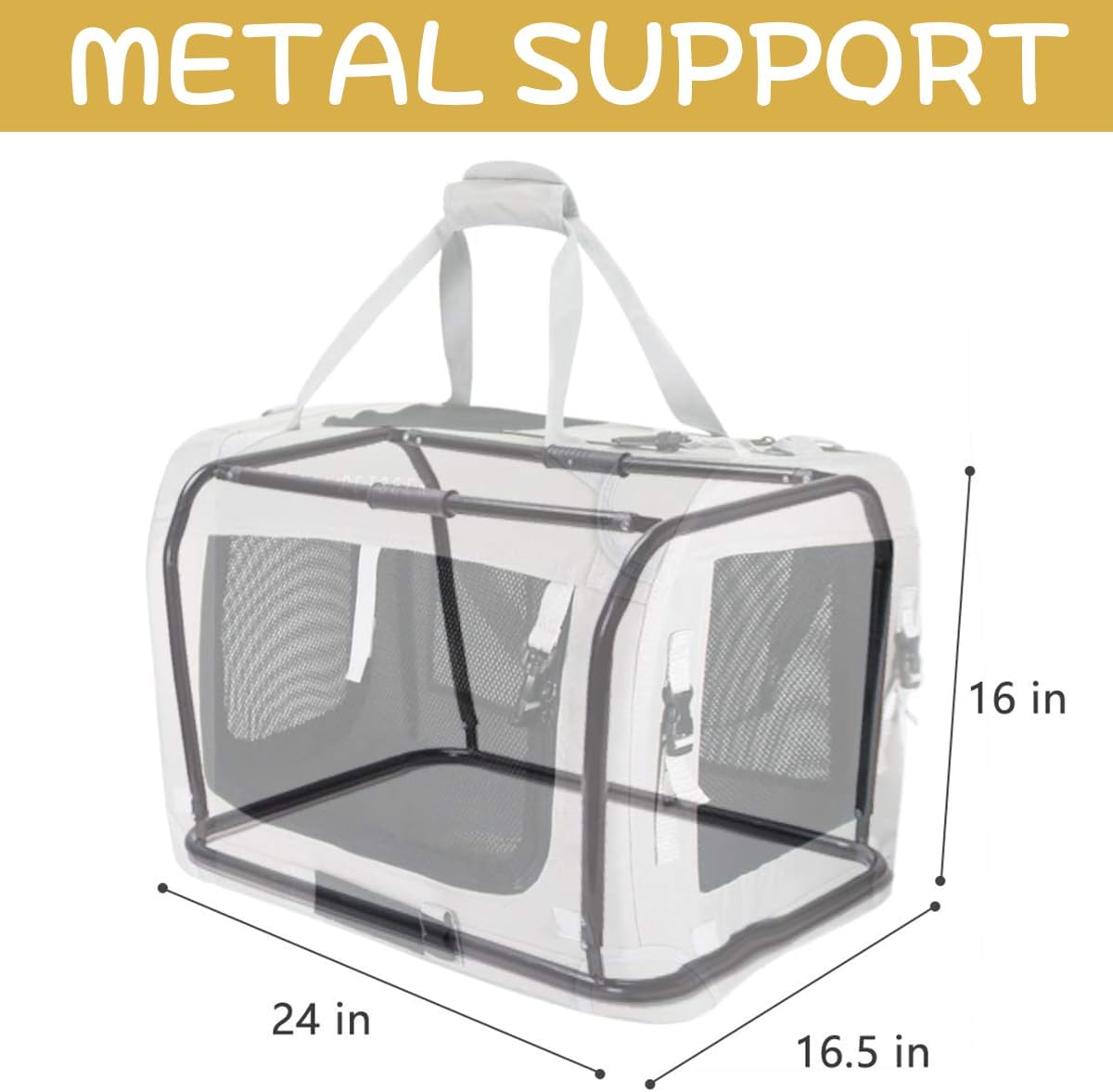 Extra Large Cat Carrier Soft Sided, Portable Small Dog Carrier for 2 Cats, 24"x16.5"x16" Car Travel