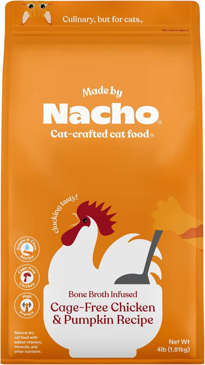 Made by Nacho Dry Cat Kibble 4lb Bag, High Protein and Grain-Friendly Premium Cat Food, Cage-Free