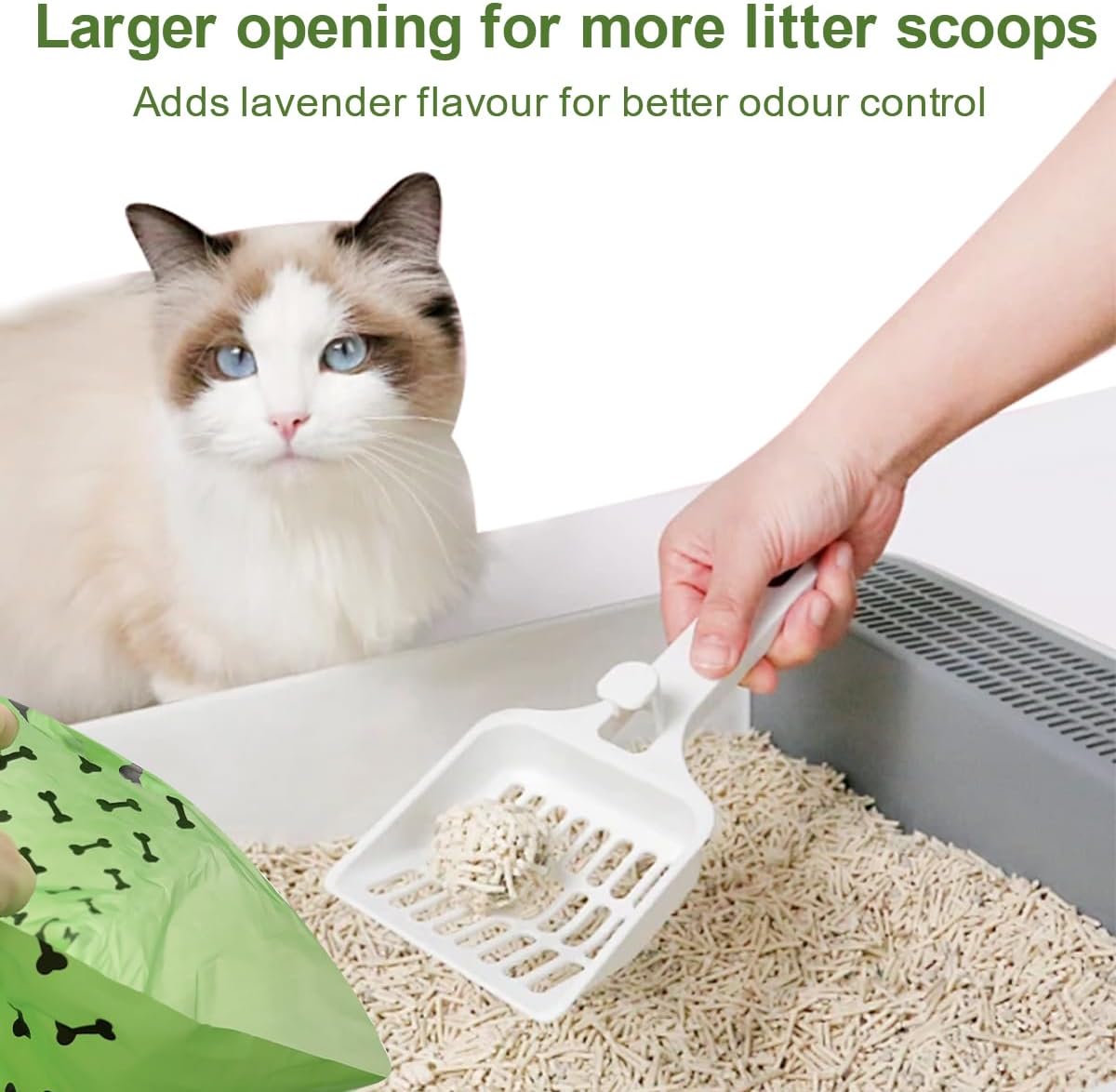Green Dog Poo Bags Lavender scent - 270 Large Biodegradable Poop Bags, Extra Thicken Strong Corn