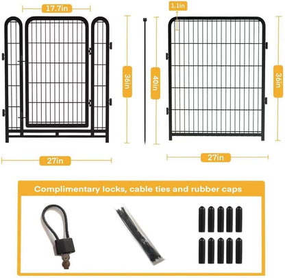 Tall Garden Fence, 36 in(H) 10 Panels Dog Fence Outdoor for Yard, Metal Dog Pen Heavy Duty Pet