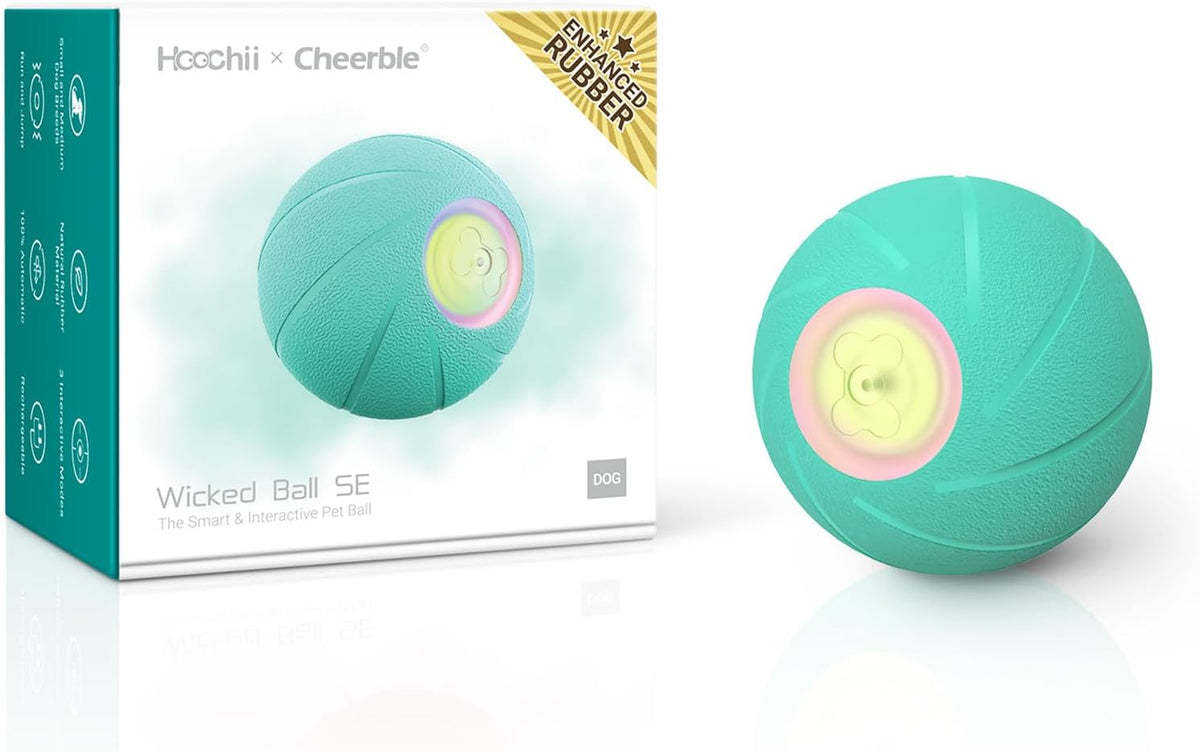 Interactive Dog Toys, Wicked Ball SE, 3 Interactive Modes,Enhanced Rubber Active Rolling Dog Toy