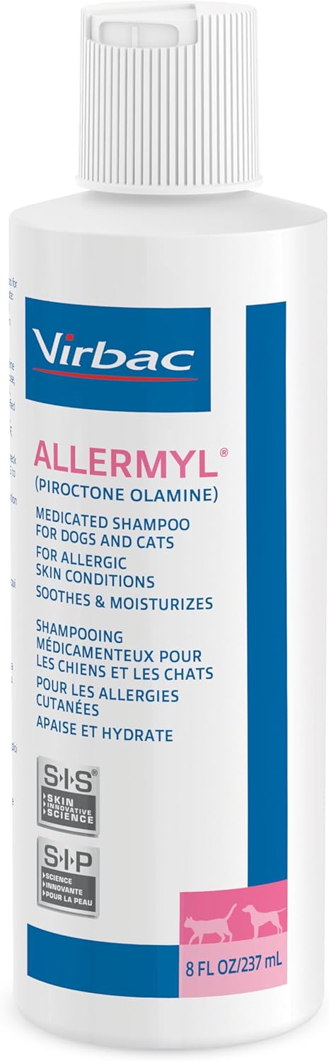 Allermyl Medicated Pet Shampoo Hypoallergenic, Soothing and Moisturizing Shampoo for Allergic Dogs
