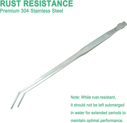 18.9 inch Aquarium Tweezers with Hanger, 2025 New Extra Long Feeding Tongs, Stainless Steel Large