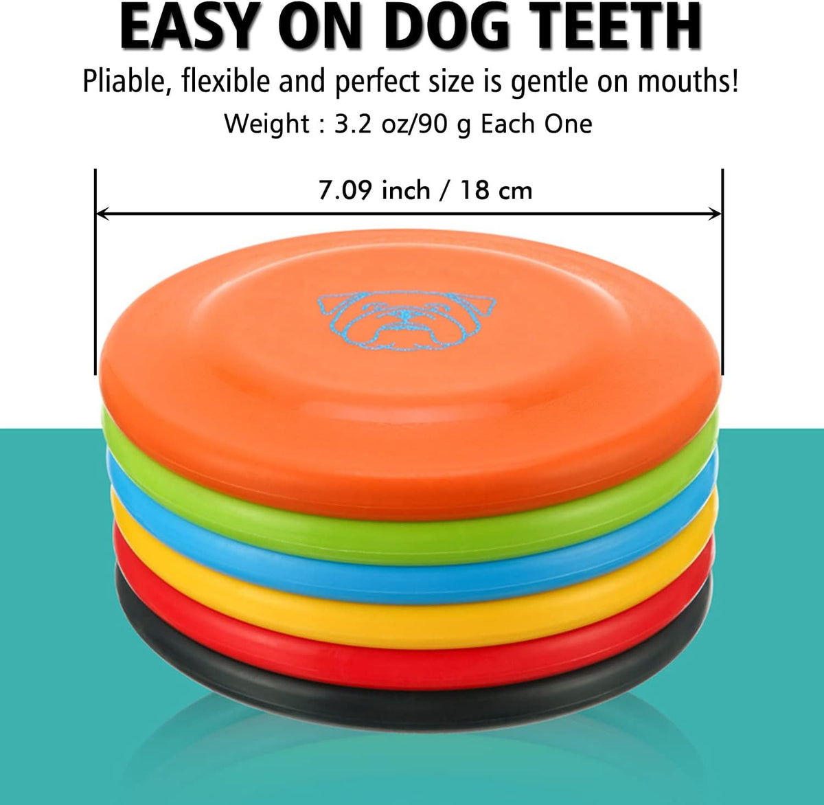 Dog Flying Disc, 3 Pcs Competition Dog Flyer Toy, Soft Indestructible Rubber Lightweight Flying