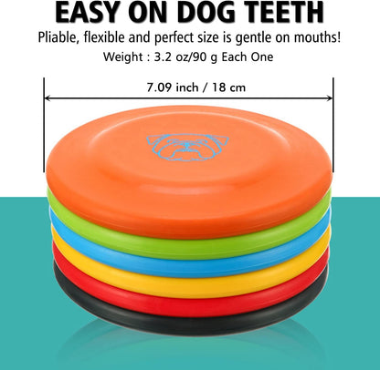 Dog Flying Disc, 3 Pcs Competition Dog Flyer Toy, Soft Indestructible Rubber Lightweight Flying