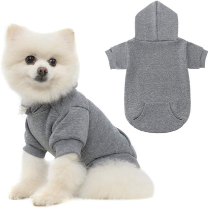 KOOLTAIL Basic Dog Hoodie - Soft and Warm Dog Hoodie Sweater with Leash Hole and Pocket, Dog Winter