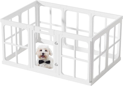 Clear Acrylic Dog Playpen with Door, for Puppy Cat Rabbit Transparent Pet Pen, Dog Playpen Indoor