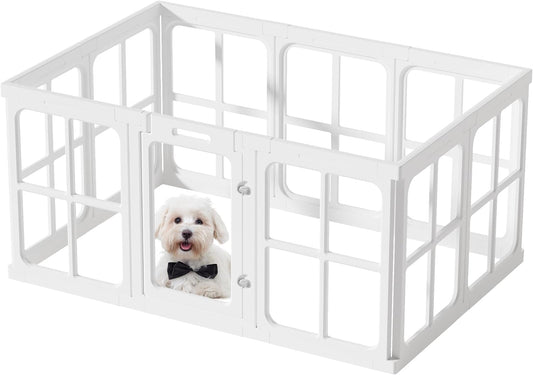 Clear Acrylic Dog Playpen with Door, for Puppy Cat Rabbit Transparent Pet Pen, Dog Playpen Indoor