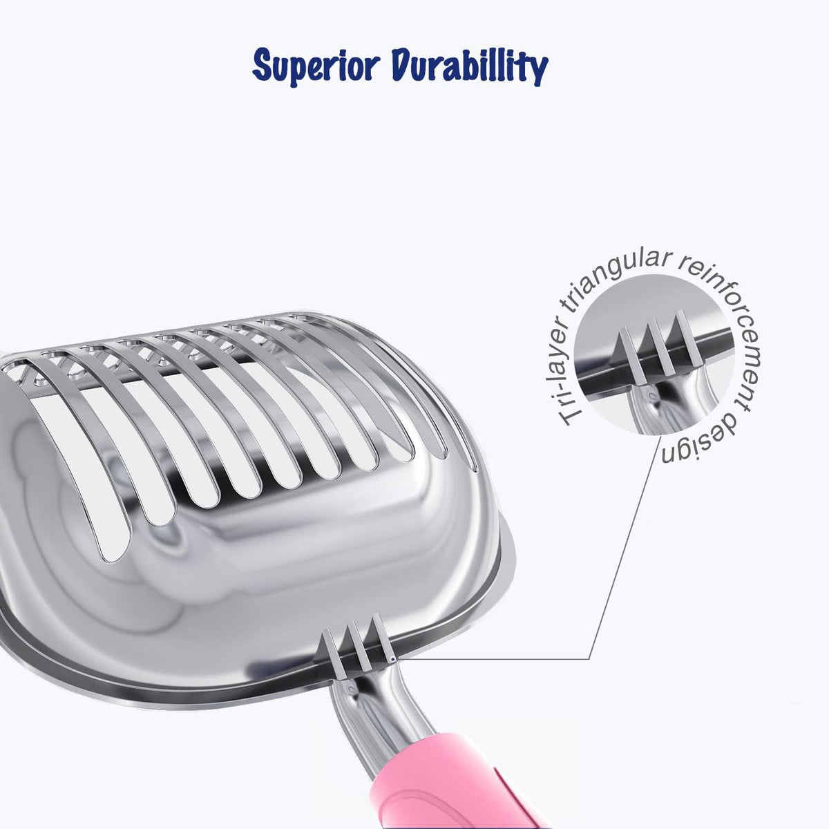 WePet Cat Litter Scoop, Aluminum Alloy Sifter, Kitty Metal Scooper, Deep Shovel, Long Handle, Poop