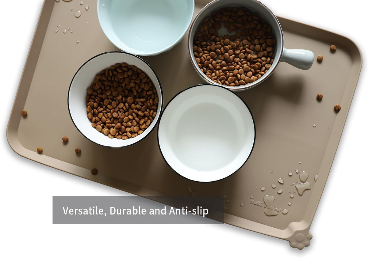 Hoki Found L Silicone Non Slip Pet Dog Cat Bowl Mats - Placemat - Feeding Mat - Waterproof - For